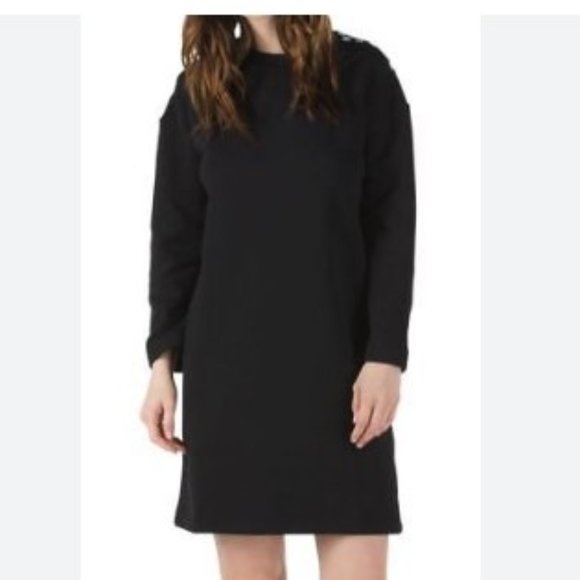Vans Fleece Sweatshirt Dress Checkerboard Sleeve NWT - Picture 2 of 4